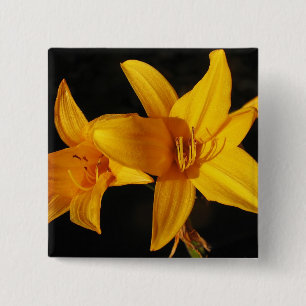 Badge Carré 5 Cm Orchidée jaune