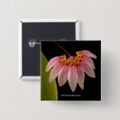 Badge Carré 5 Cm Orchidée rose tropicale (Devant & derrière)