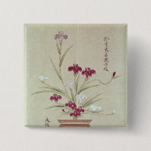 Badge Carré 5 Cm Orchidées