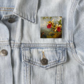 Badge Carré 5 Cm Orchidées et colibri Heade (En situation)