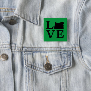 Badge Carré 5 Cm Oregon LOVE Black