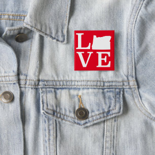 Badge Carré 5 Cm Oregon LOVE White