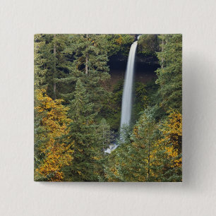 Badge Carré 5 Cm Oregon, parc d'État de Silver Falls, North Falls
