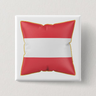 Badge Carré 5 Cm Oreiller avec le drapeau de l'Autriche