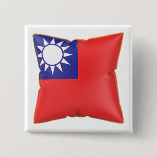 Badge Carré 5 Cm Oreiller avec le drapeau de Taïwan