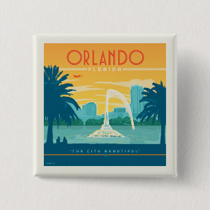 Badge Carré 5 Cm Orlando Floride