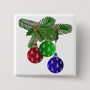 Badge Carré 5 Cm Ornements Colorés pour l'Arbre de Noël