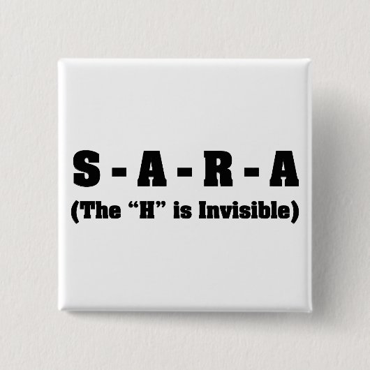 Badge Carré 5 Cm Orthographe correcte de Sara (Devant)