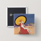 Badge Carré 5 Cm Ostende - Belgique (Devant & derrière)