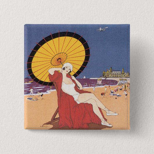 Badge Carré 5 Cm Ostende - Belgique (Devant)