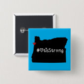 Badge Carré 5 Cm Otis Strong Heart Noir (Devant & derrière)