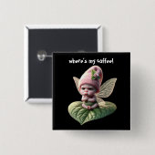 Badge Carré 5 Cm Où est My Coffee ! (Devant & derrière)