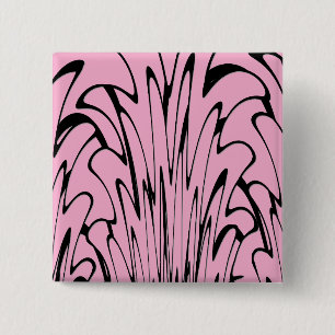 Badge Carré 5 Cm Où l'art rencontre la pensée noir et rose