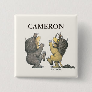 Badge Carré 5 Cm Où sont les monstres ?   Ajoutez votre nom