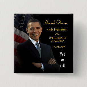 Badge Carré 5 Cm Oui nous avons fait - bouton d'inauguration