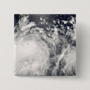 Badge Carré 5 Cm Ouragan Fengshen au-dessus des Philippines
