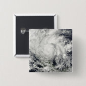 Badge Carré 5 Cm Ouragan Ida au-dessus du Nicaragua (Devant & derrière)