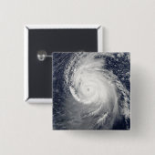 Badge Carré 5 Cm Ouragan Igor dans l'océan Atlantique (Devant & derrière)
