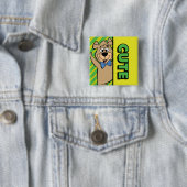 Badge Carré 5 Cm Ours Boo-Boo mignon (En situation)