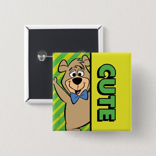 Badge Carré 5 Cm Ours Boo-Boo mignon (Devant & derrière)