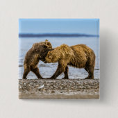 Badge Carré 5 Cm Ours brun côtier (Devant)