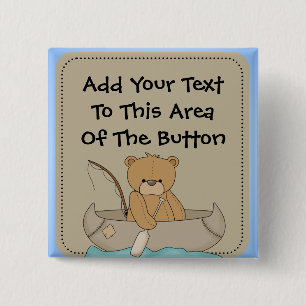 Badge Carré 5 Cm Ours dans le bouton de canoë