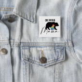 Badge Carré 5 Cm Ours de fidélité familiale (En situation)