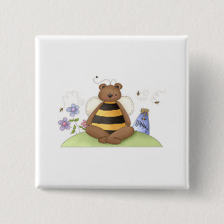 Badge Carré 5 Cm Ours de Hunny