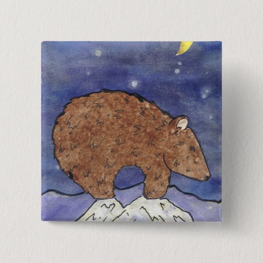 Badge Carré 5 Cm Ours de minuit (Devant)