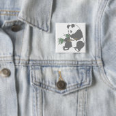 Badge Carré 5 Cm Ours de Panda (En situation)