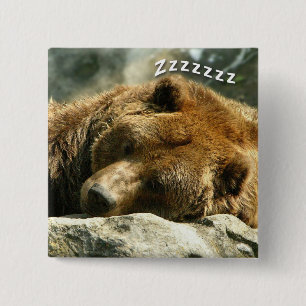 Badge Carré 5 Cm Ours de temps de saut