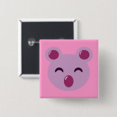 Badge Carré 5 Cm Ours Koala mou (Devant & derrière)