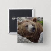 Badge Carré 5 Cm Ours Kodiak (Devant & derrière)