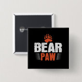 Badge Carré 5 Cm Ours - Paw Ours (Devant & derrière)
