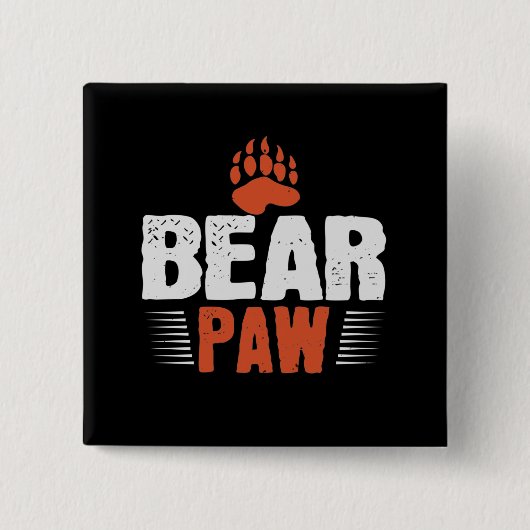 Badge Carré 5 Cm Ours - Paw Ours (Devant)