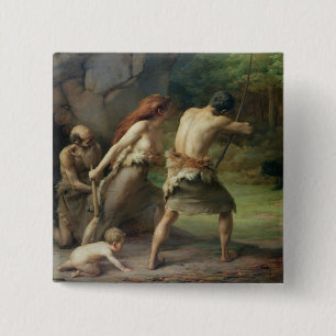 Badge Carré 5 Cm Ours préhistoriques de chasse d'homme, 1832