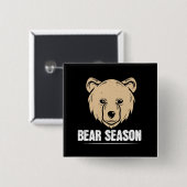 Badge Carré 5 Cm Ours - Saison Ours (Devant & derrière)