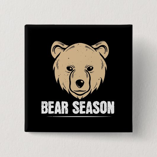 Badge Carré 5 Cm Ours - Saison Ours (Devant)