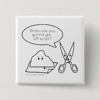 Badge Carré 5 Cm Outre du bouton de manuscrit