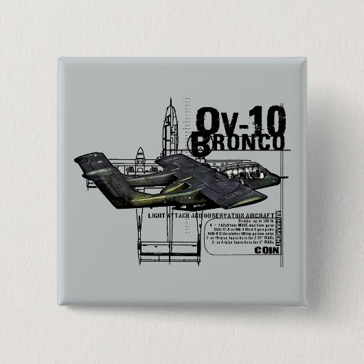 Badge Carré 5 Cm OV-10 Bronco (Devant)