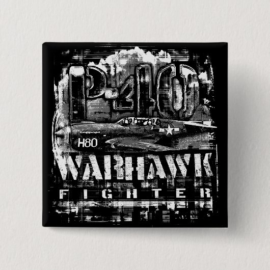 Badge Carré 5 Cm P-40 Warhawk (Devant)