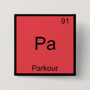 Badge Carré 5 Cm Pa - Parkour Funny Chimie Élément Symbole Tee