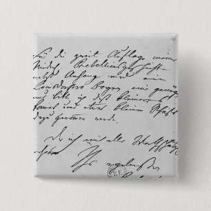 Badge Carré 5 Cm Page de texte avec sa signature