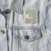 Badge Carré 5 Cm Page de texte d'"éléments", une géométrie de livre (En situation)