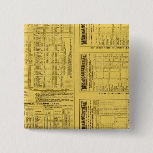 Badge Carré 5 Cm Page de texte Michigan Central Railroad (Devant)