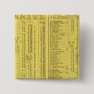 Badge Carré 5 Cm Page de texte Pittsburgh et Western Railway Compan