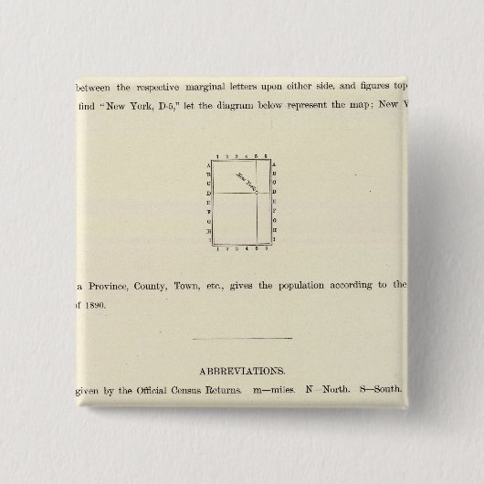 Badge Carré 5 Cm Page de titre de l'Atlas indexé Verso (Devant)