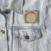 Badge Carré 5 Cm Page d'une bible hébraïque dépeignant (En situation)