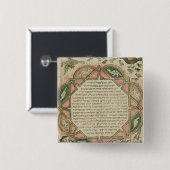 Badge Carré 5 Cm Page d'une bible hébraïque dépeignant (Devant & derrière)