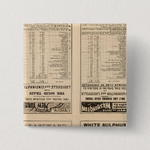 Badge Carré 5 Cm Page texte Chesapeake et Ohio Ry